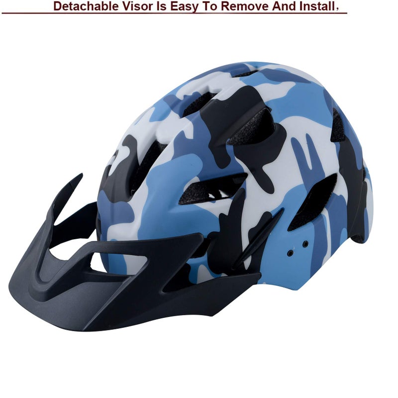Bavilk Kids Bike Helmet,Bavilk Kids Boys Girls Bike Helmets with LED Light Detachable Visor Children Youth Teen Multi-Sport for Skating Cycling Scooter Skateboard Adjustable & Lightweight 19.7"-22.4" - Image 3